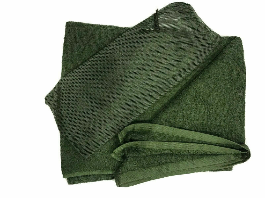 British Military Micro Fleece Olive Towel And Stuff Sack Medium - NEW