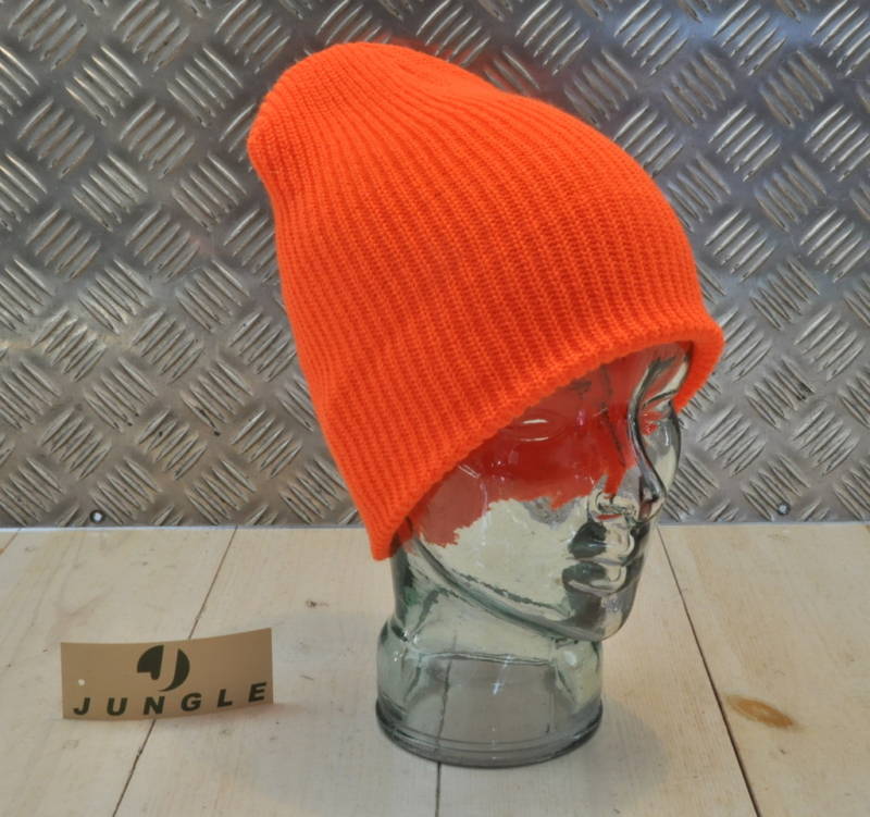 Orange Knitted Beanie Hat / Watch Cap / Woolly Hat - One size - NEW