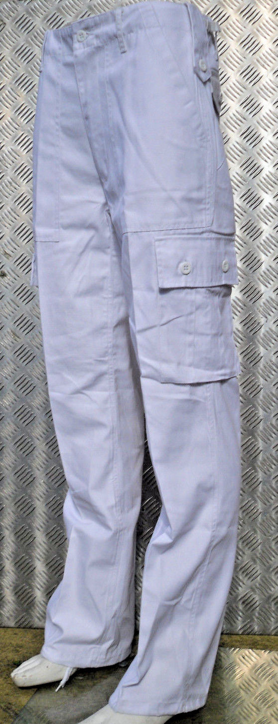 White Military Style Combat Cargo / Utility / Field Trousers - All Sizes - NEW