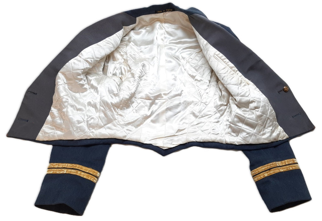 RAF Royal Air Force Vintage Mess Jacket With Braided Cuffs Airforce Blue Grey Colour Moss Bros