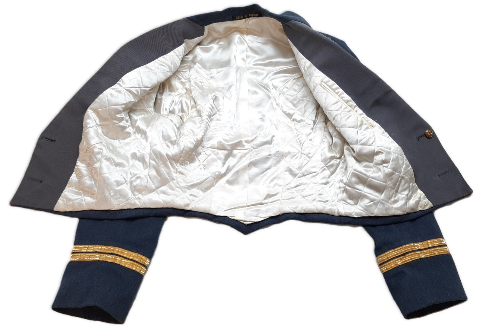 RAF Royal Air Force Vintage Mess Jacket With Braided Cuffs Airforce Blue Grey Colour Moss Bros