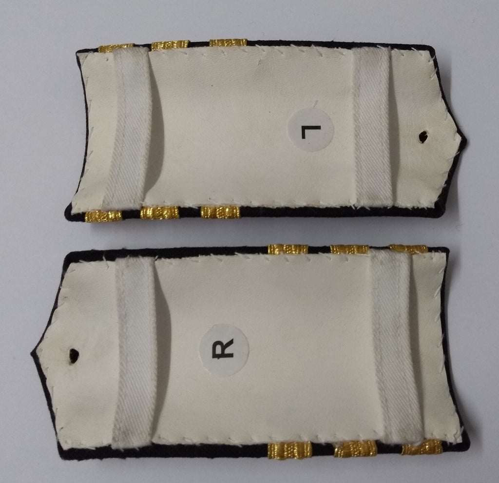 Naval Officers Commander Uniform Shoulder Boards Epaulette Black & Gold Detail