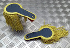 Silver & Light Blue Mylar Thread Fringe 45mm Drop / Epaulette Fringe