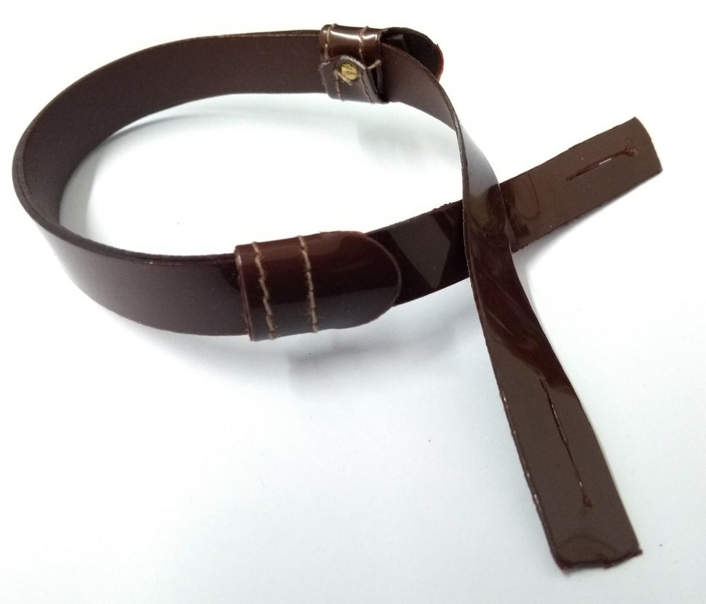 Genuine Issue Hi Sheen Brown 3/8" Dress Hat Adjustable Chinstrap