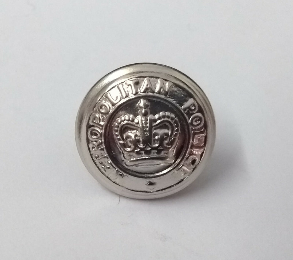 Genuine British Issue Obsolete London Met Silver Crown Buttons X 20 ASBT120