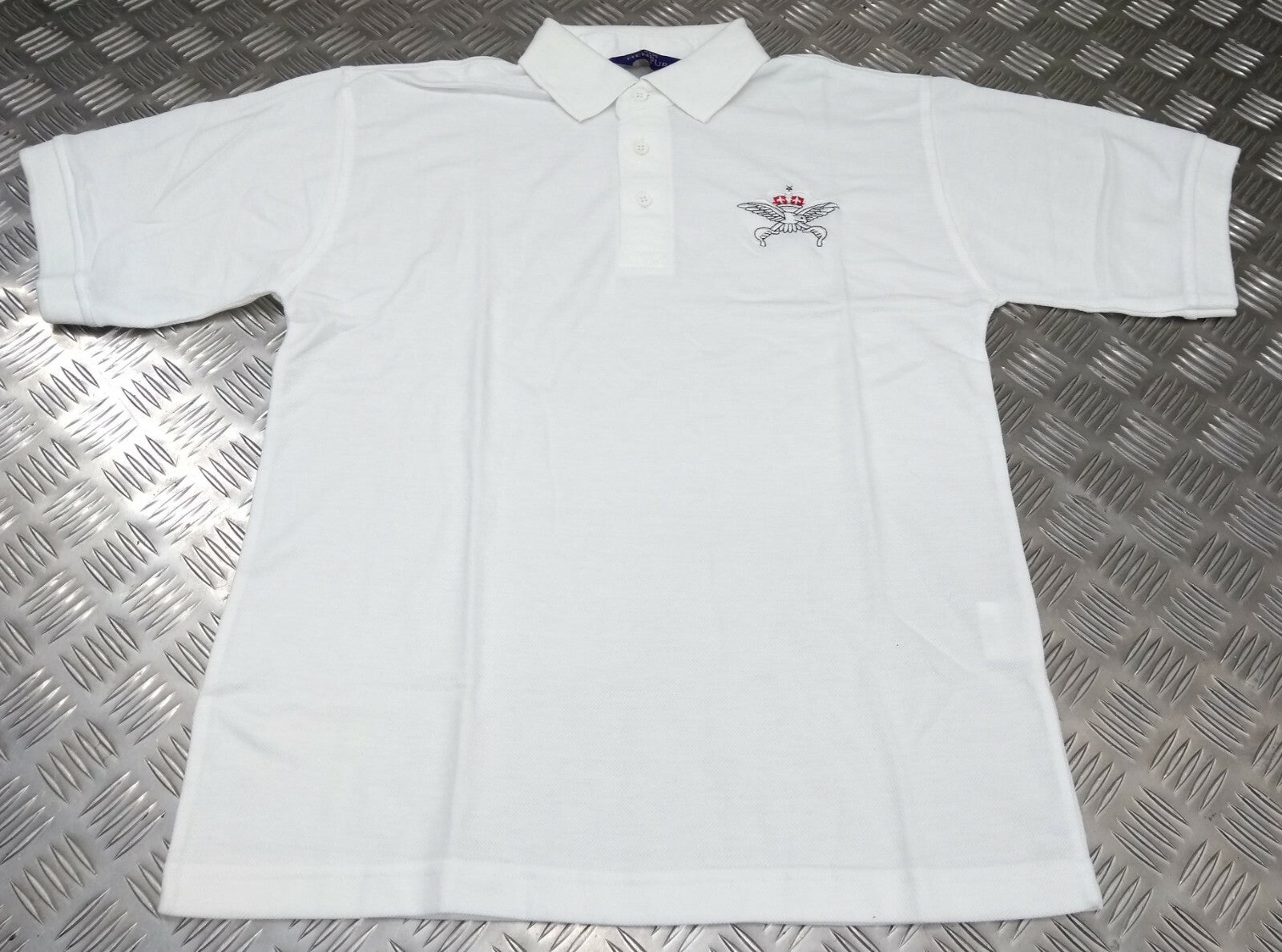 RAF Royal Air Force TI White Polo T Shirt with Physical Training Instructor Logo Henbury