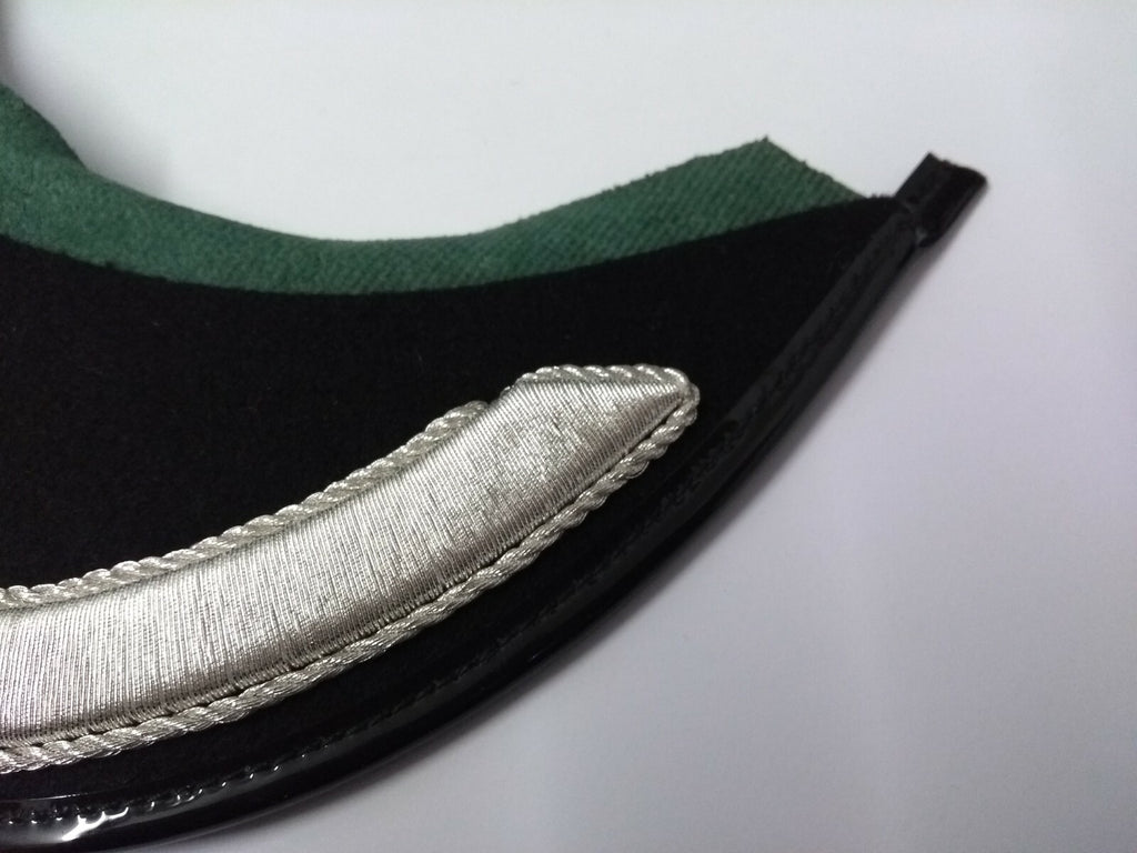 Genuine British Made Senior Officer 1/2" Silver Braid Dress Cap Peak New