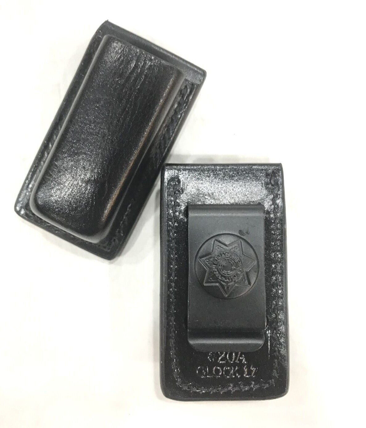 Bianchi 20A Black Leather Magazine Pouch for 9mm Glock 17