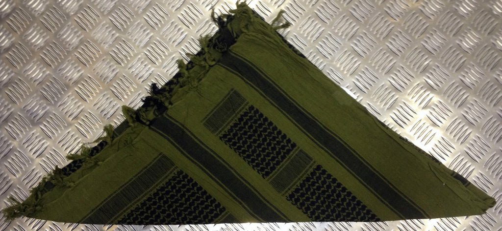 100% Cotton Shemagh / Arab Scarf / Pashmina / Wrap / Sarong. Green & Black - NEW