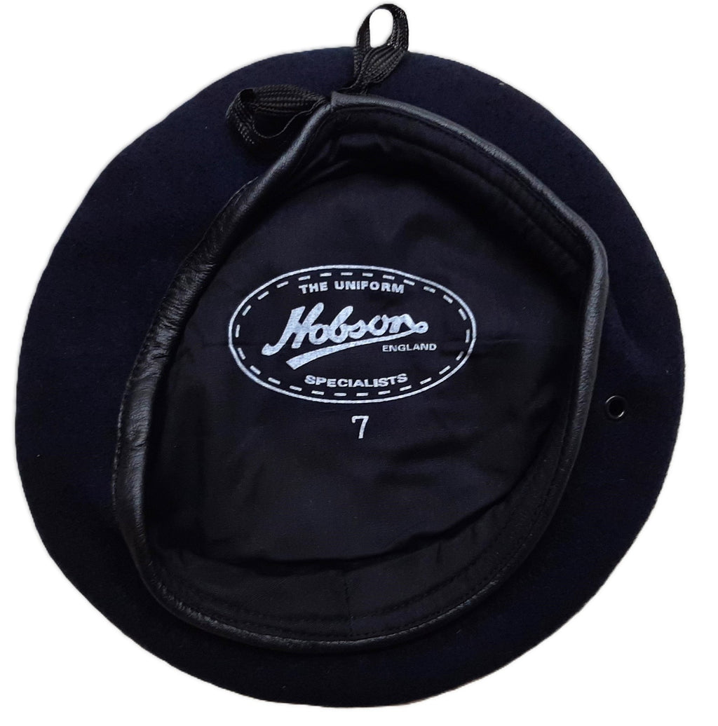 Navy Beret Old Pattern Hobson Beret Leather Rim 7 57cm