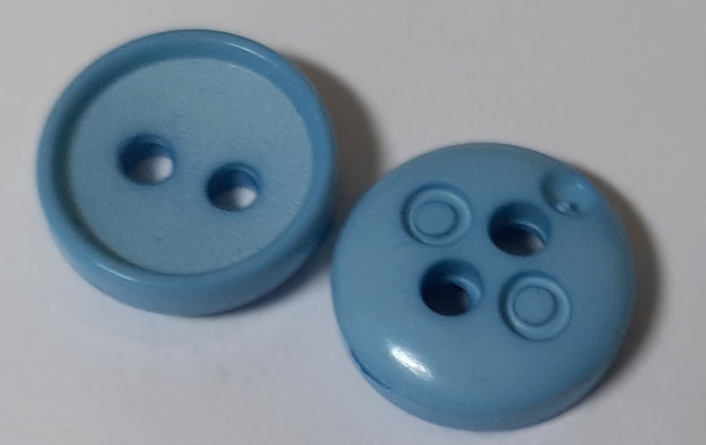 Ex Service Buttons Old Pattern British Made Light Blue 2 Hole Size 11.3mm