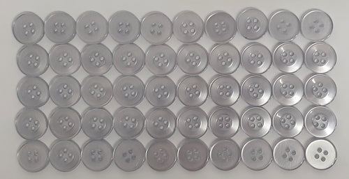 100 Vintage Buttons 4 Hole For Dress Shirts Pearlesque Cool Blue 12.6mm NOS