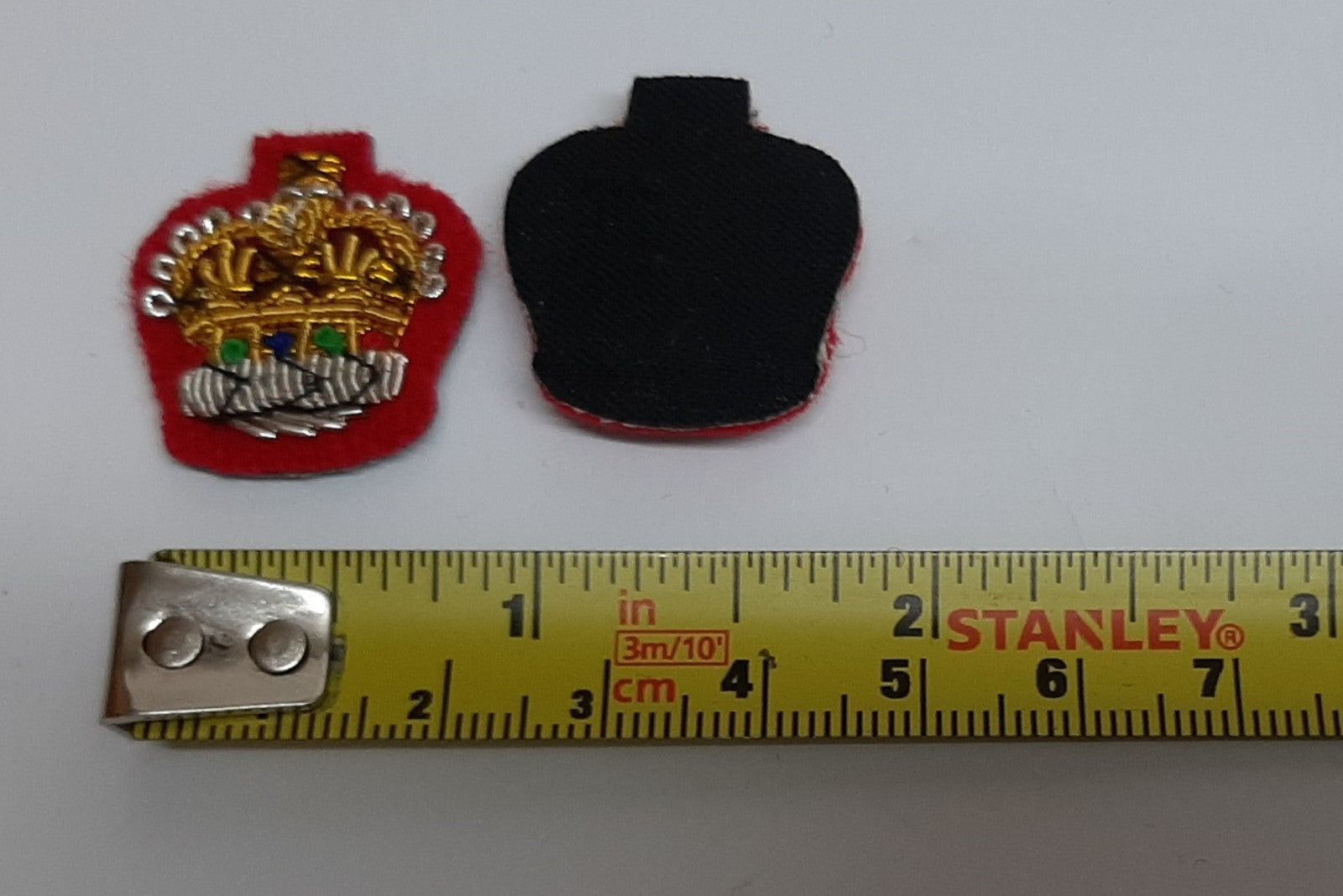 SSGT Crowns Mess Dress Queens Crown Arm Patch Staff SGT Q/C On Scarlet Felt