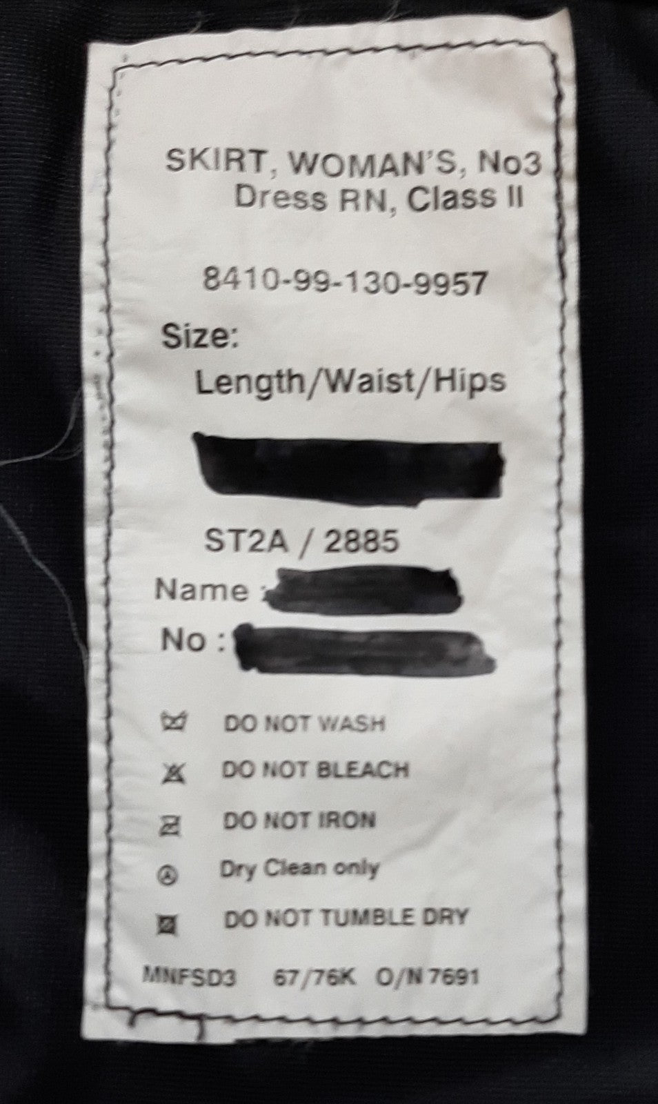 WRNS RN Skirt British Royal Navy No3 Class 2 Issue Dress Size 30" Waist