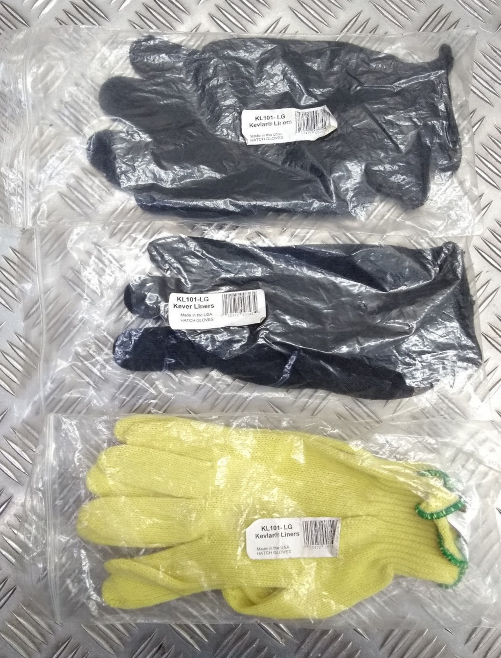 DuPont Kevlar Liners KL-101 LG Made in the USA Hatch Gloves / 3 Pairs Size Large