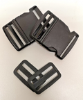 Side Release Buckle with Adjuster Black Plastic 2 pairs