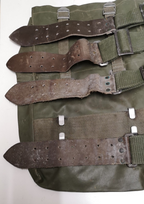 Vintage Army Issue Heavy-duty Vinyl Backpacks & Belts x4ea Heavy Wear & Defects