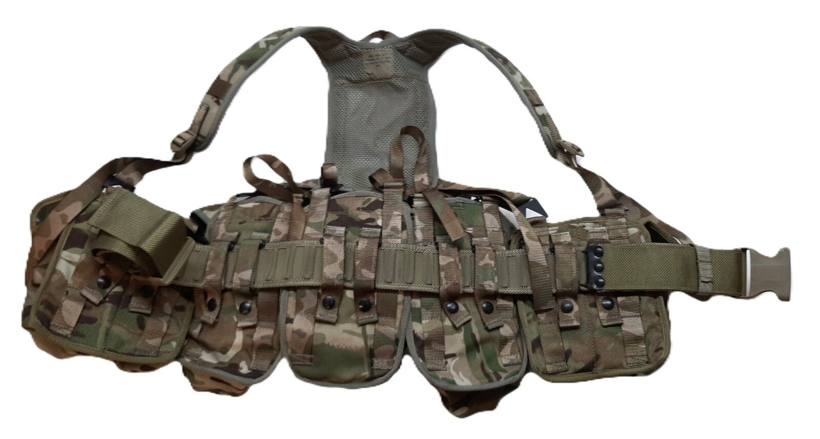 Airborne Army Webbing British Assault Camo Belt Yoke & Assorted Pouches (5)