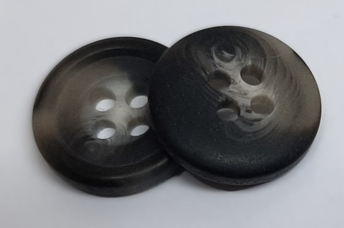 EX Army Buttons Old Stock British Made Mottled Grey 4 Hole Size 23L / 15mm