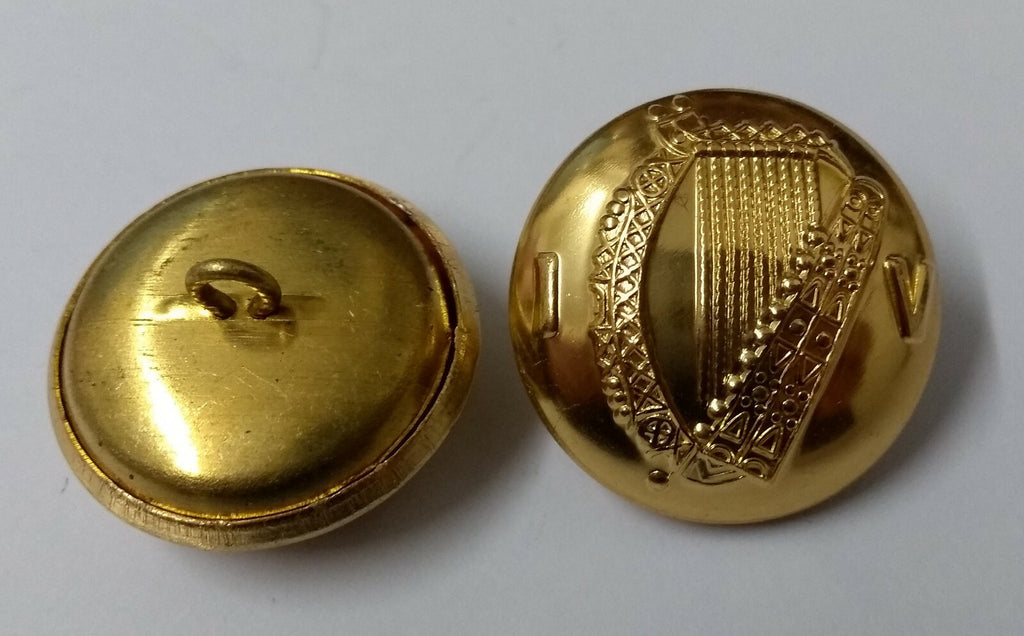 Genuine Vintage IV Harp insignia Shank Buttons x 6 - New