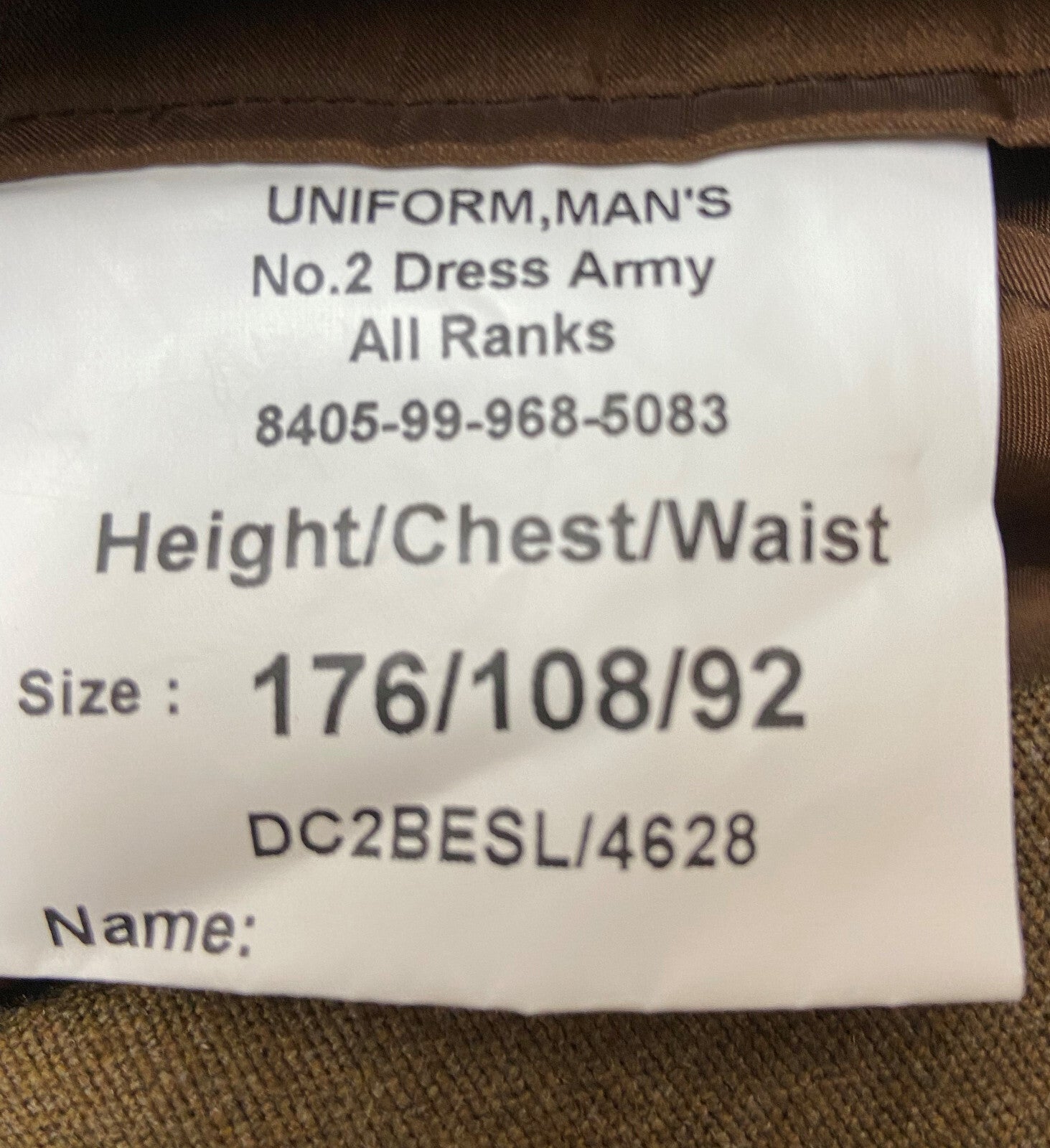 British Army No2 Dress FAD Jacket The Royal Dragoon Guards with Insignia Buttons 176/108/92cm