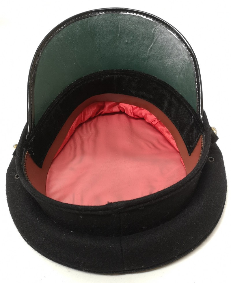 Plain Black Double Oak Leaf Peaked Cap with Lords Silver Buttons 57cm