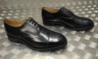 Genuine British Army Black Leather Mens PMS Service Shoes w Toe Caps Size 14M