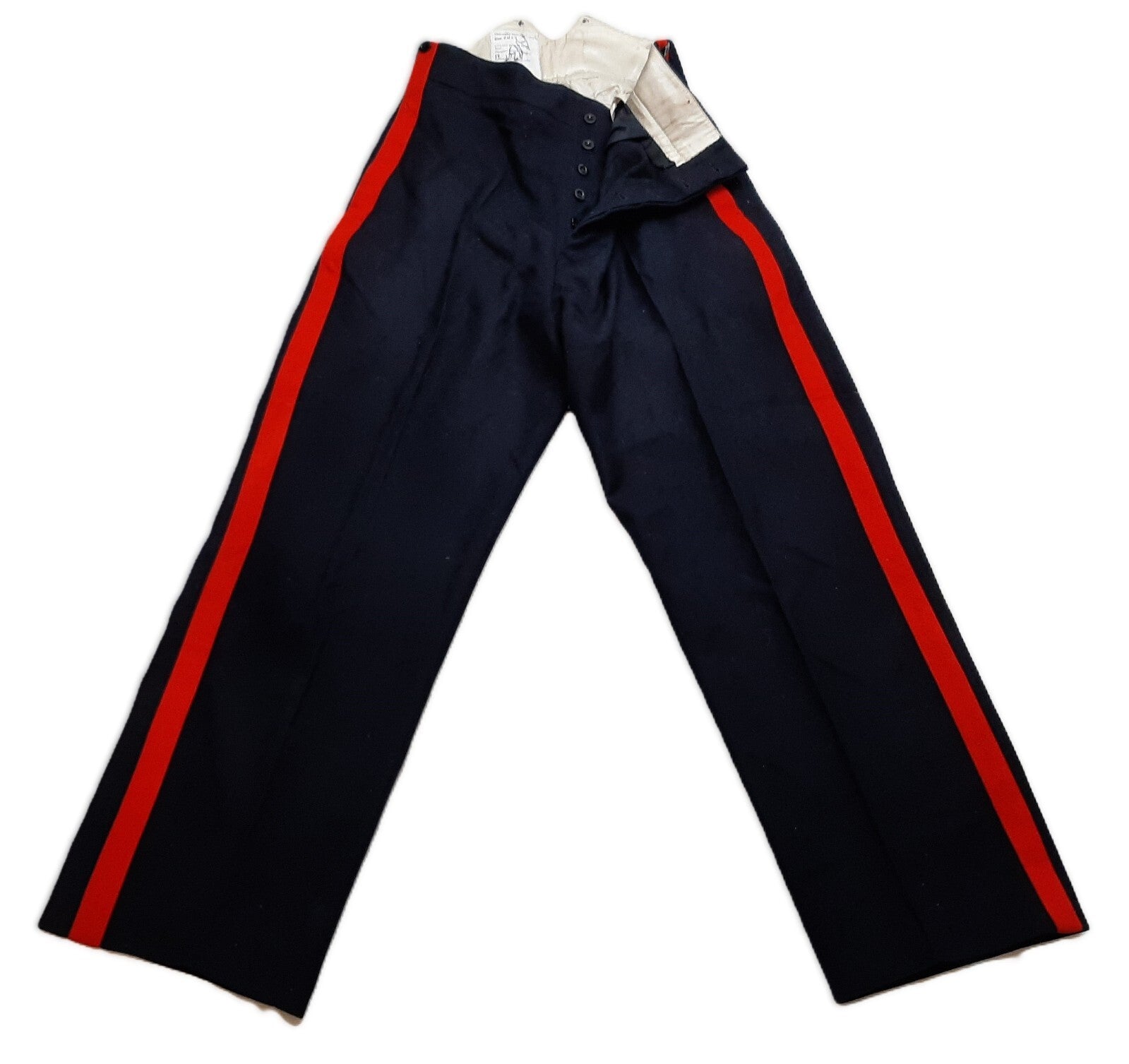 No1 Dress Trousers British Army Blues Pattern RMAS With 1" Red Stripes W33"