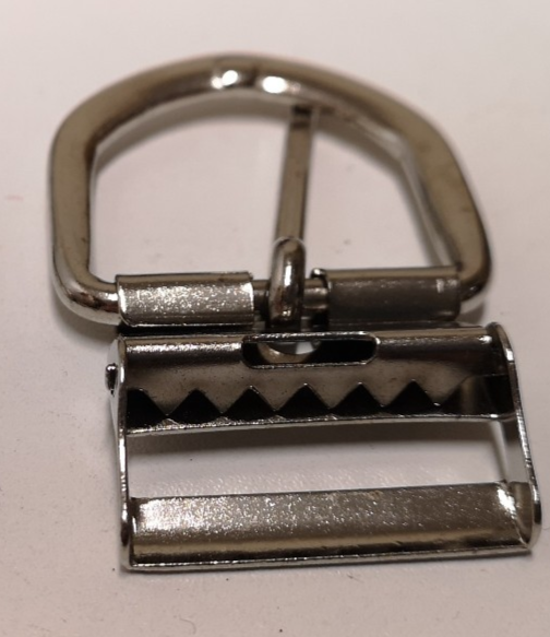 Chrome Colour Belt Buckles Single Prong Strap Slider Toothed