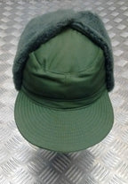Genuine Swedish Army Green Cold Weather / Dog / Trapper Hat 58cm - NEW