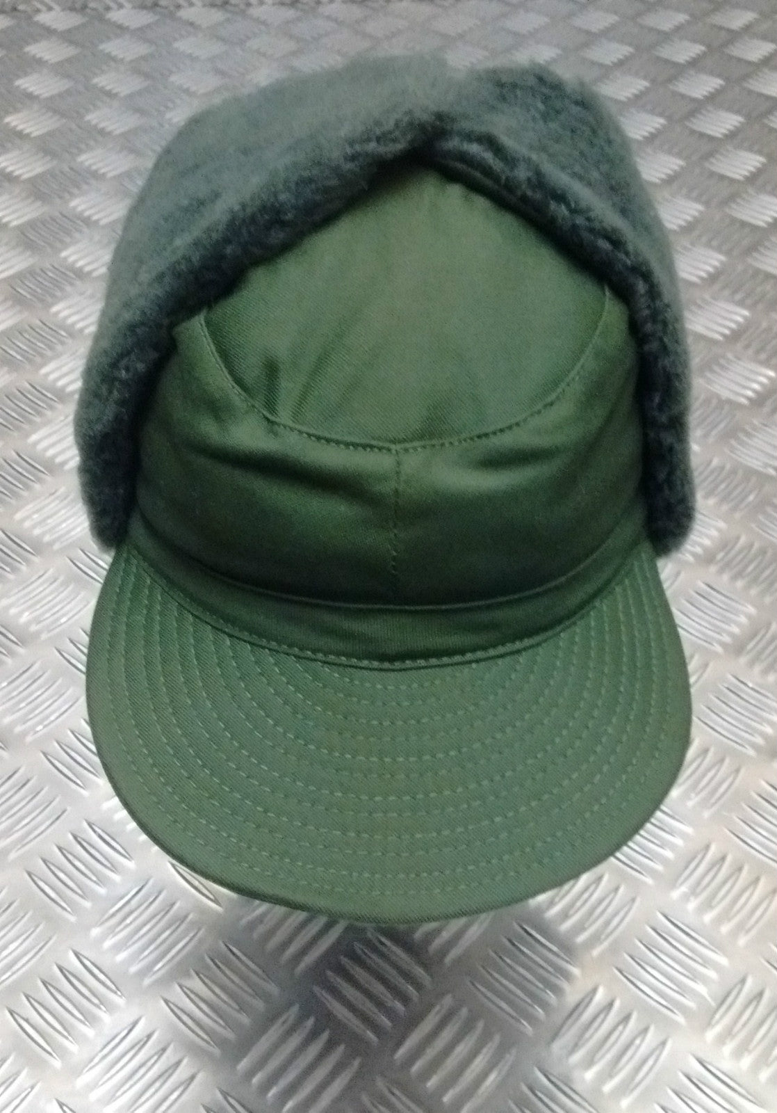 Genuine Swedish Army Green Cold Weather / Dog / Trapper Hat 58cm - NEW