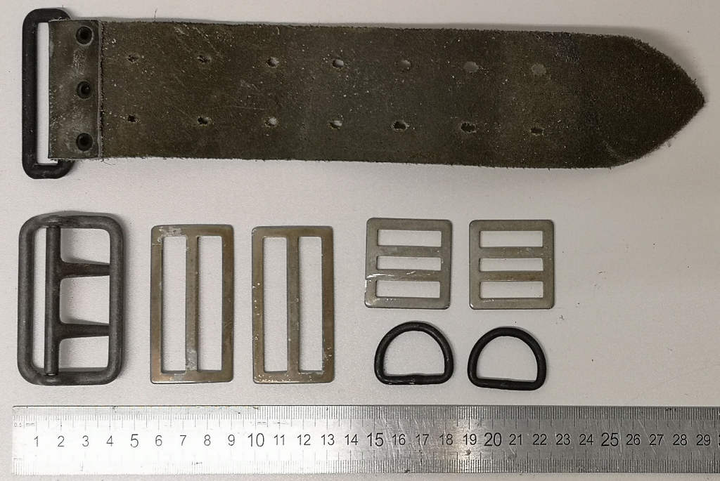 Webbing Belt Double Prong Buckle Slider & Buckles D Rings Vintage issue