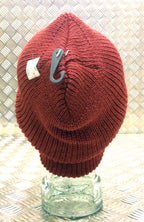 Dark Red / Maroon Knitted Beanie Hat / Woolly Hat - 100% Wool - One size - NEW
