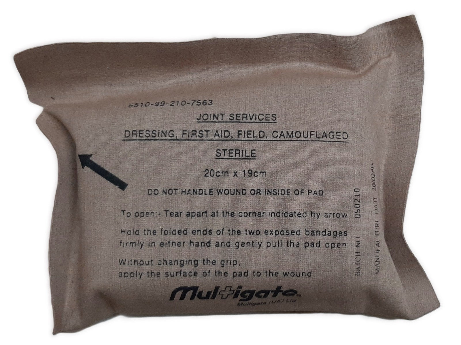 Joint Services Bandage 6" Elastic Field Wound Dressing Training or Prop Use