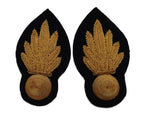 RE Collar Badges Black No1 Officers British Army Engineers Embroidered 1 Pair