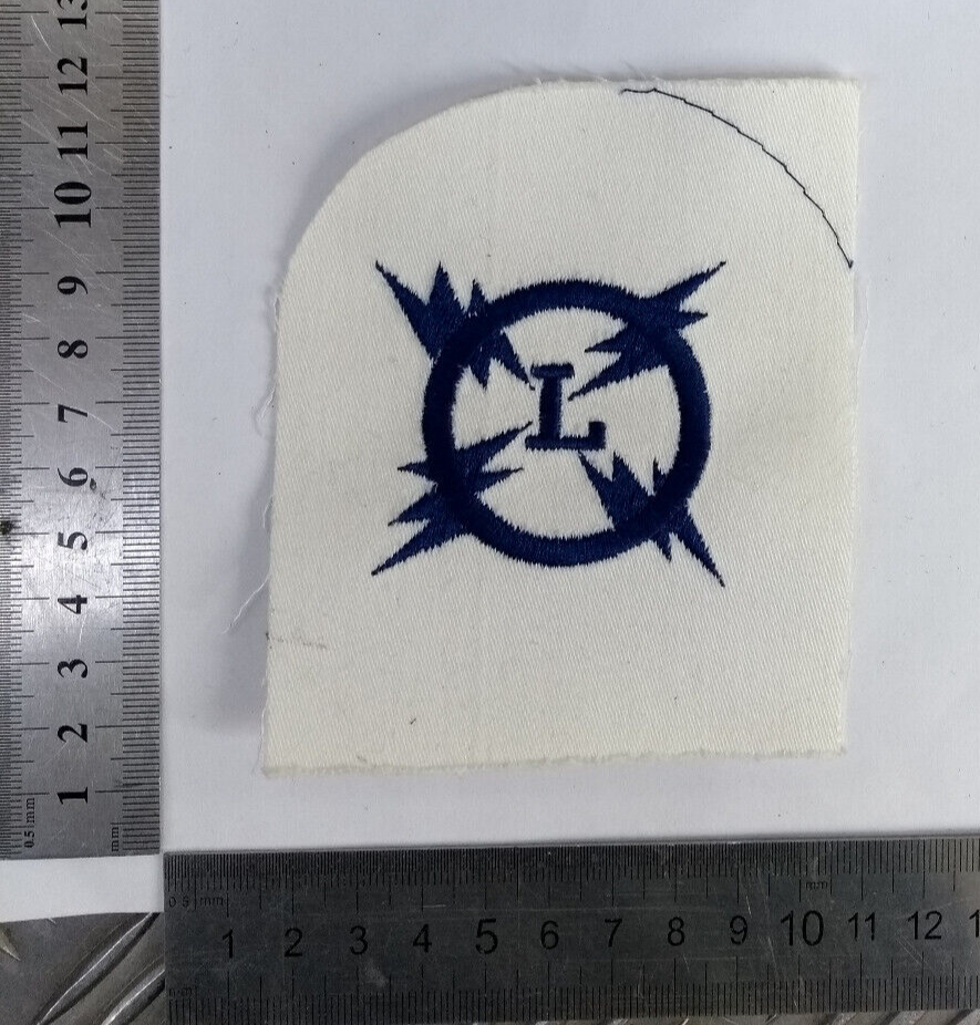 Electrical Mechanic Qualification Patch Genuine British Royal Navy Blue on White