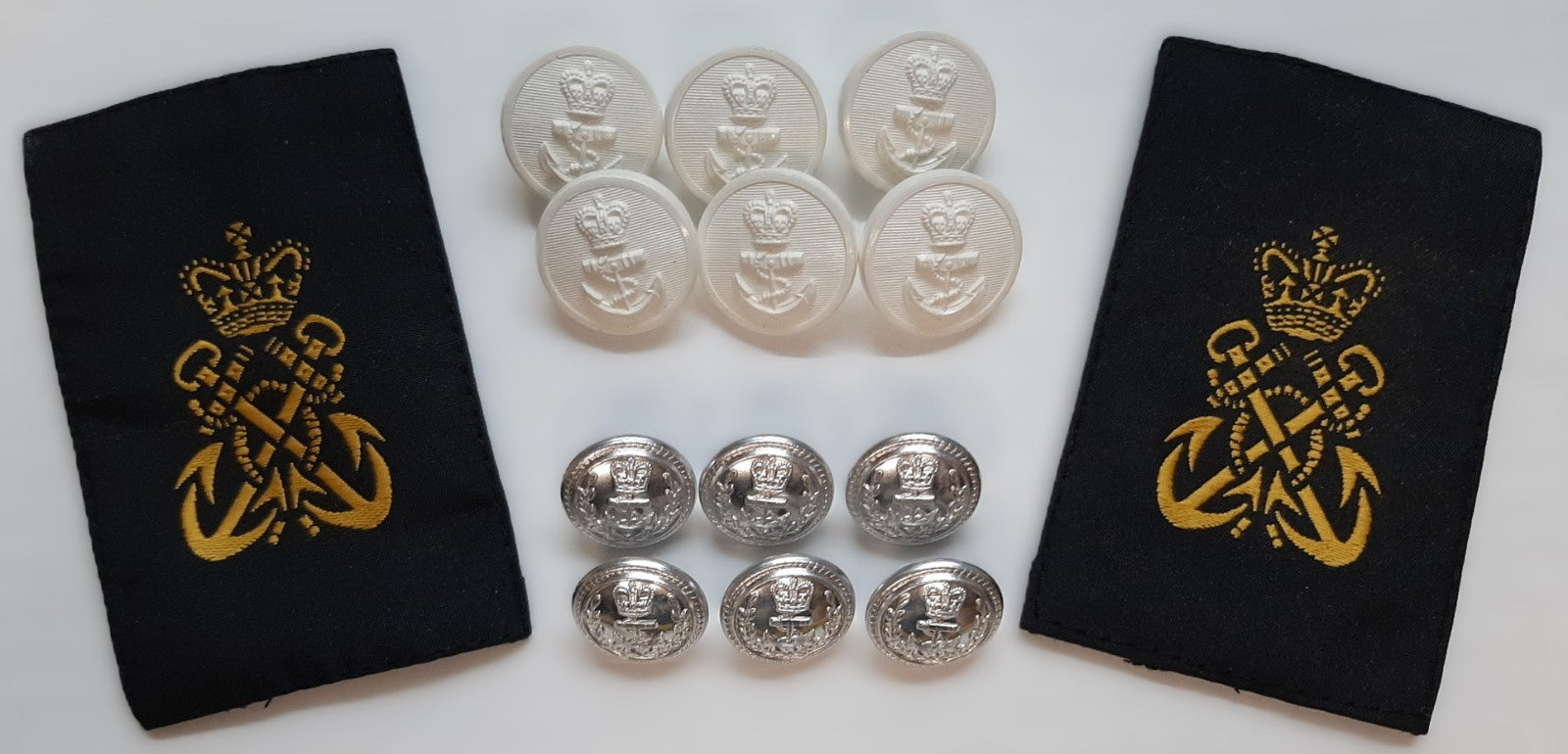 RNavy Buttons and Shirt Slides (PO) British Naval Set