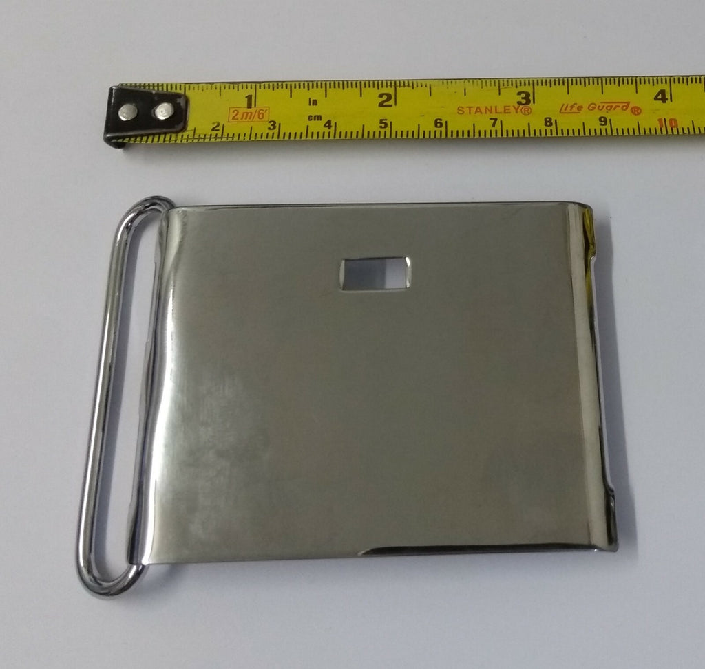 62mm Chrome Buckle Plate Buckle Set No Insignia British Issue New