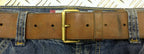 Swedish Army Unique Vintage Brown Leather Trouser Belt - All Sizes Lot1