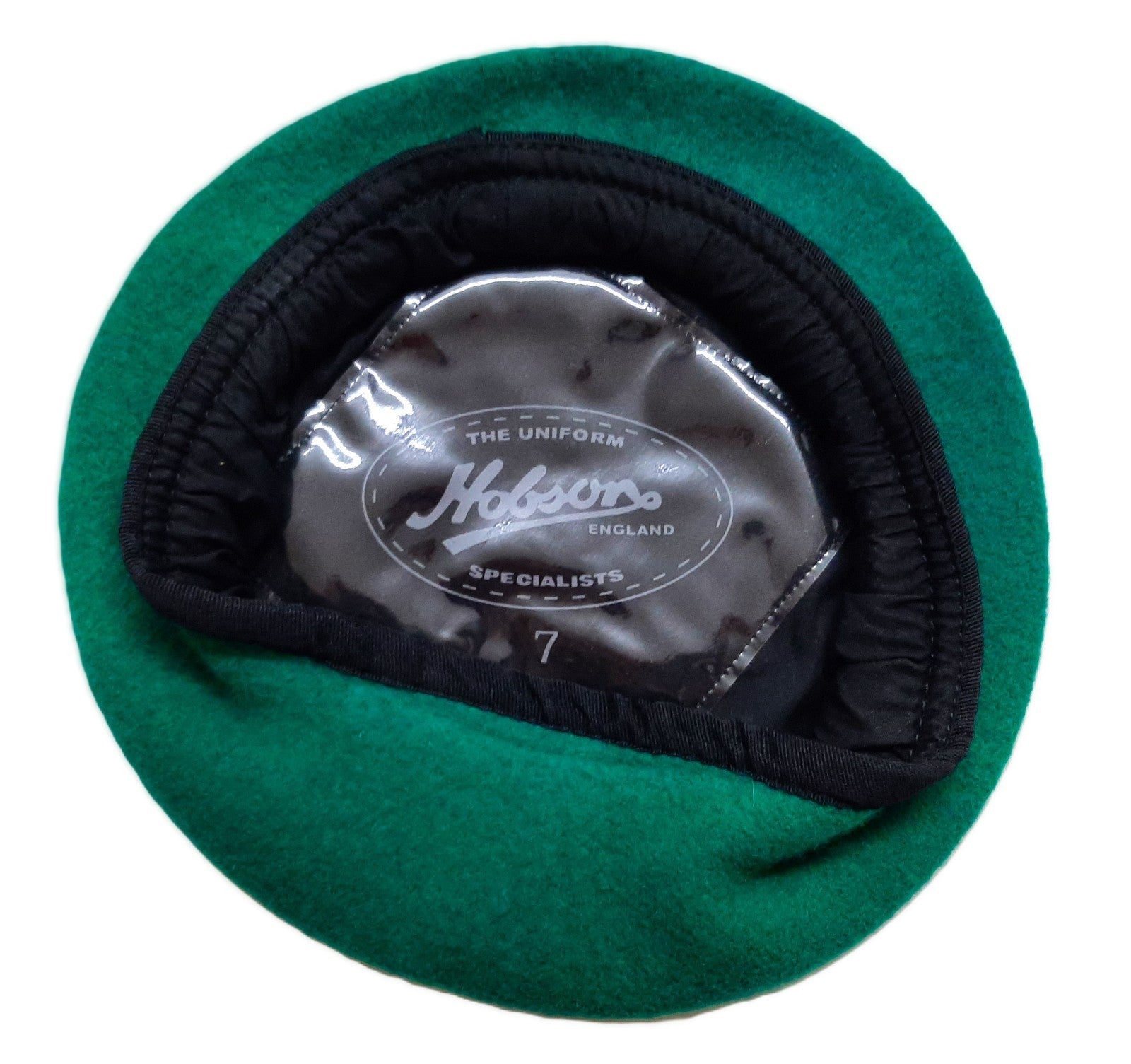 Hobson Officer's Beret Light Green With Petersham Rim 100% Wool No Insignia S7