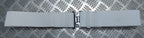White Courlene Parade Belt With Chrome Buckle