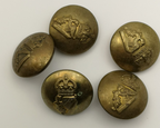 Irish Guards Brass Buttons King's Crown 40L set of 5
