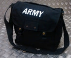 ARMY Style Canvas / Haversack / Satchel Shoulder Bag Black or Green - NEW