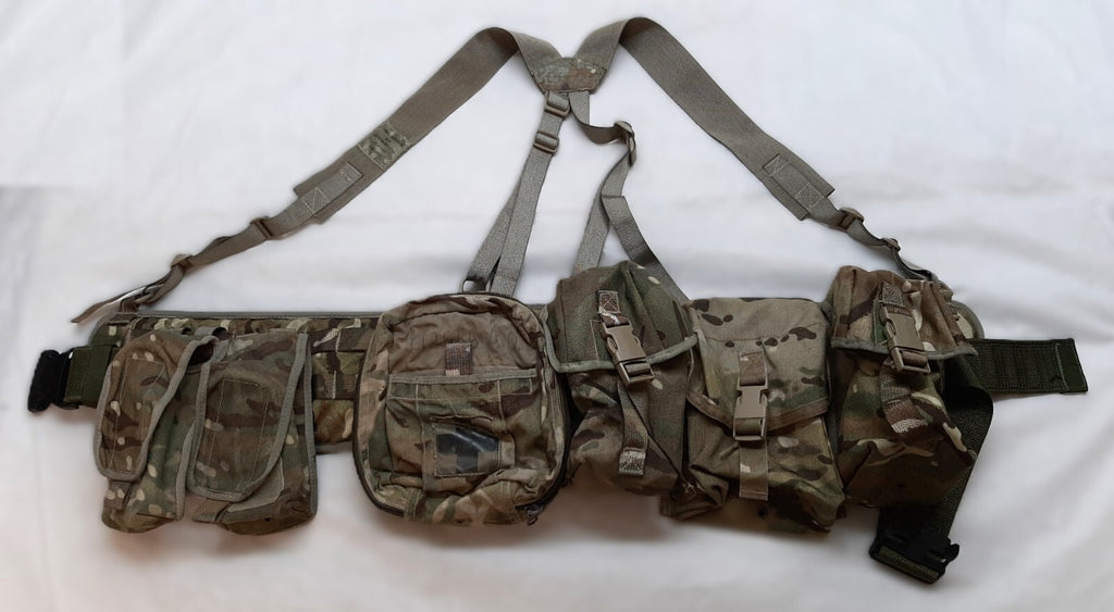 Airborne Army Webbing MTP British Assault Camo Belt Yoke & Assorted Pouches (6)