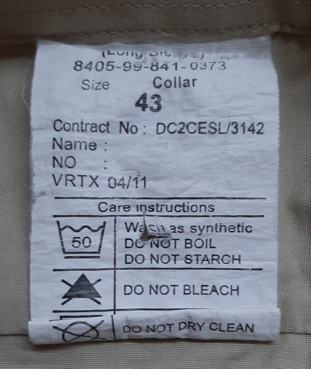 British Army No2 Shirt FAD Staff Sergeant Engineers & Skill at Arms 43cm