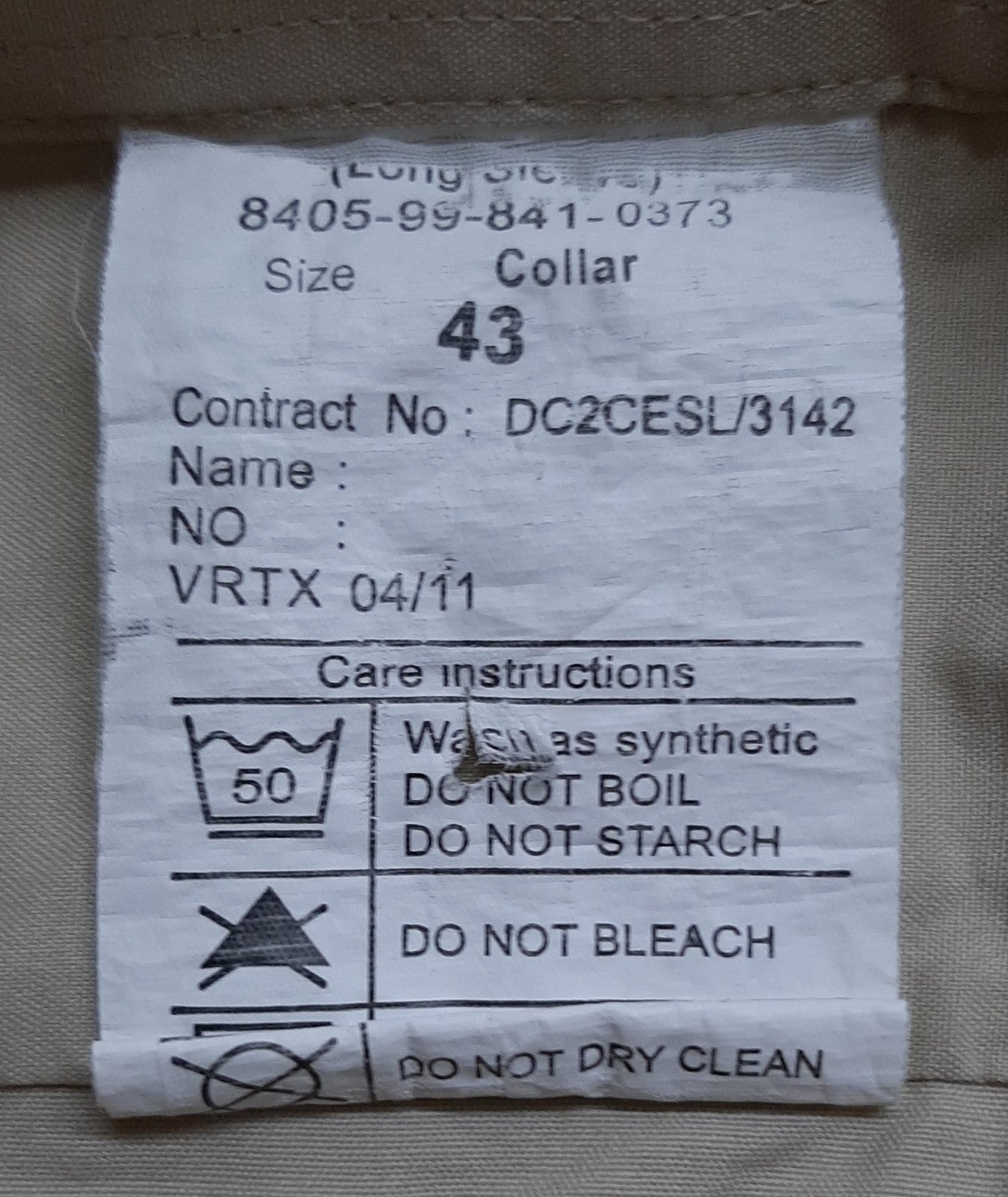 British Army No2 Shirt FAD Staff Sergeant Engineers & Skill at Arms 43cm