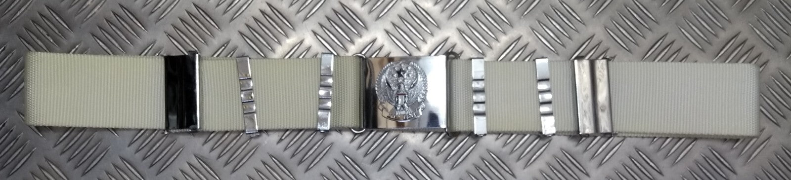 Abu Dhabi Belt White Nylon With Buckle For Ceremonial & Parade Duties