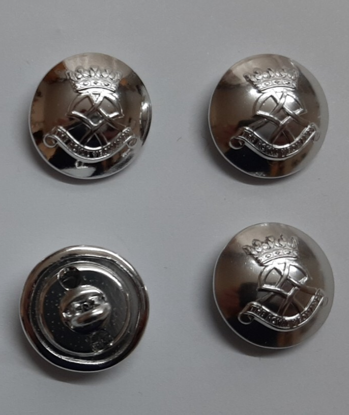 Royal Yeomanry Buttons Cress Size 22L Silver with British Army (RY) Insignia x2