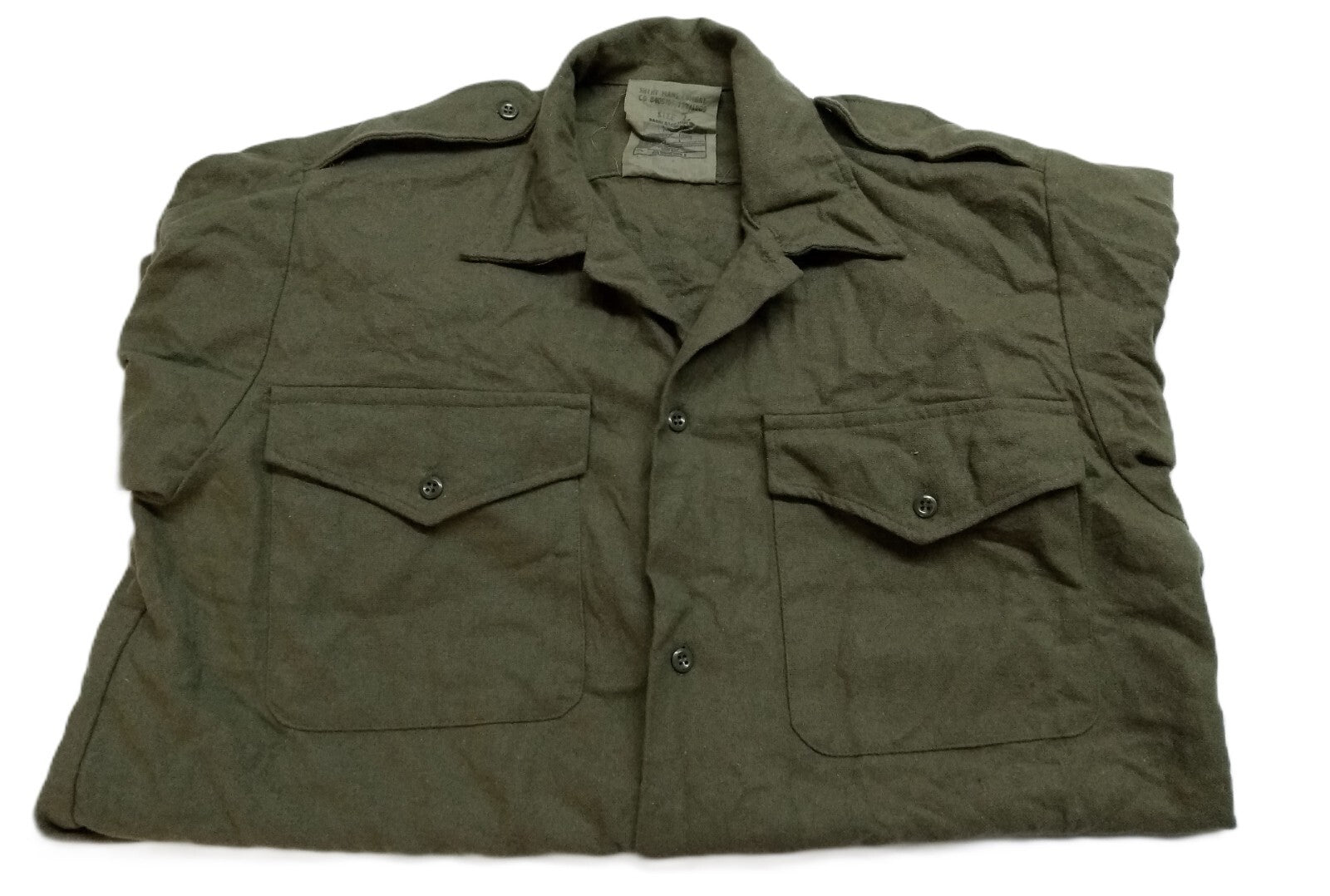 Vintage Combat Army Style Shirt British Dress Pinched Short Sleeve 16.5