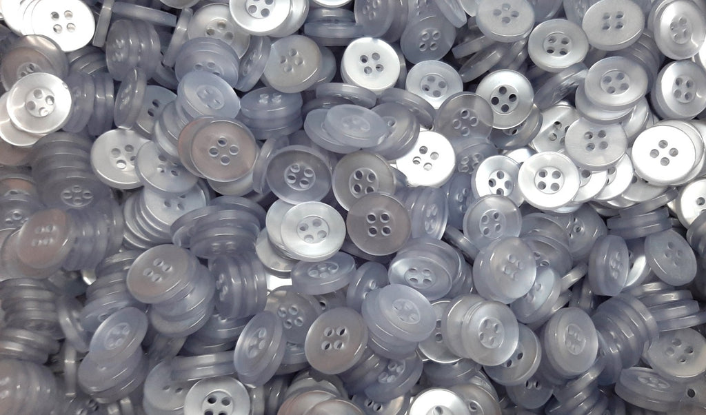 Buttons 50 Vintage 4 Hole for Dress Shirts Pearlesque Cool Blue 12.6mm NOS